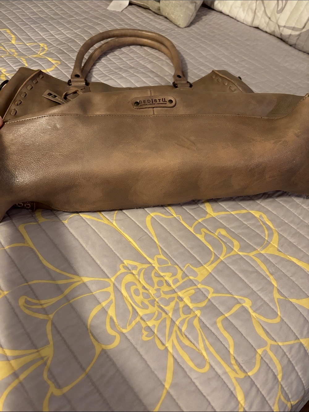 BED|STU (Taupe Driftwood) Leather Convertible Tote/Shoulder Satchel Bag (NWOT) - Picture 5 of 5
